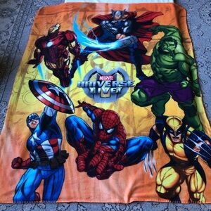 Marvel Universe Live Fleece Blanket - Multicolor like new